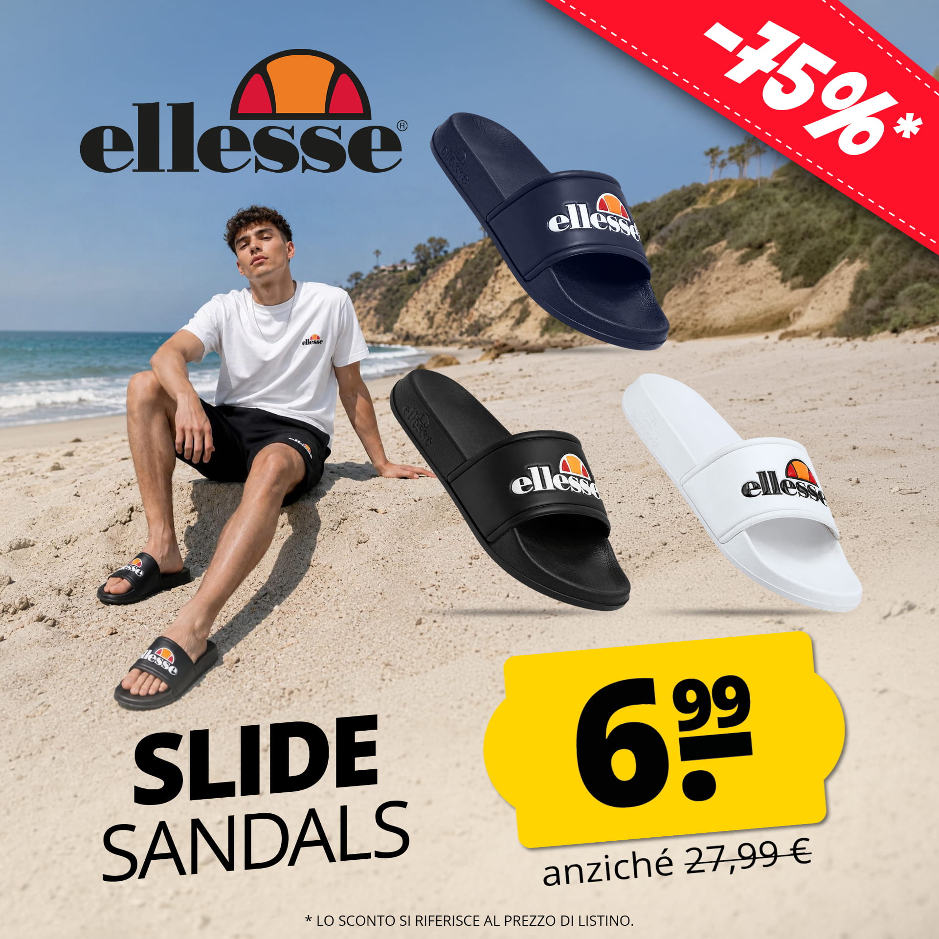 ellesse slider uomo ciabatte da nuoto 