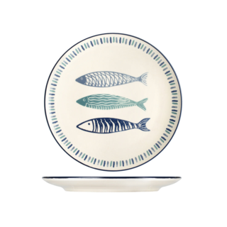 26 cm - Sardinas Piatto Piano In Stoneware - Set 6 Pz