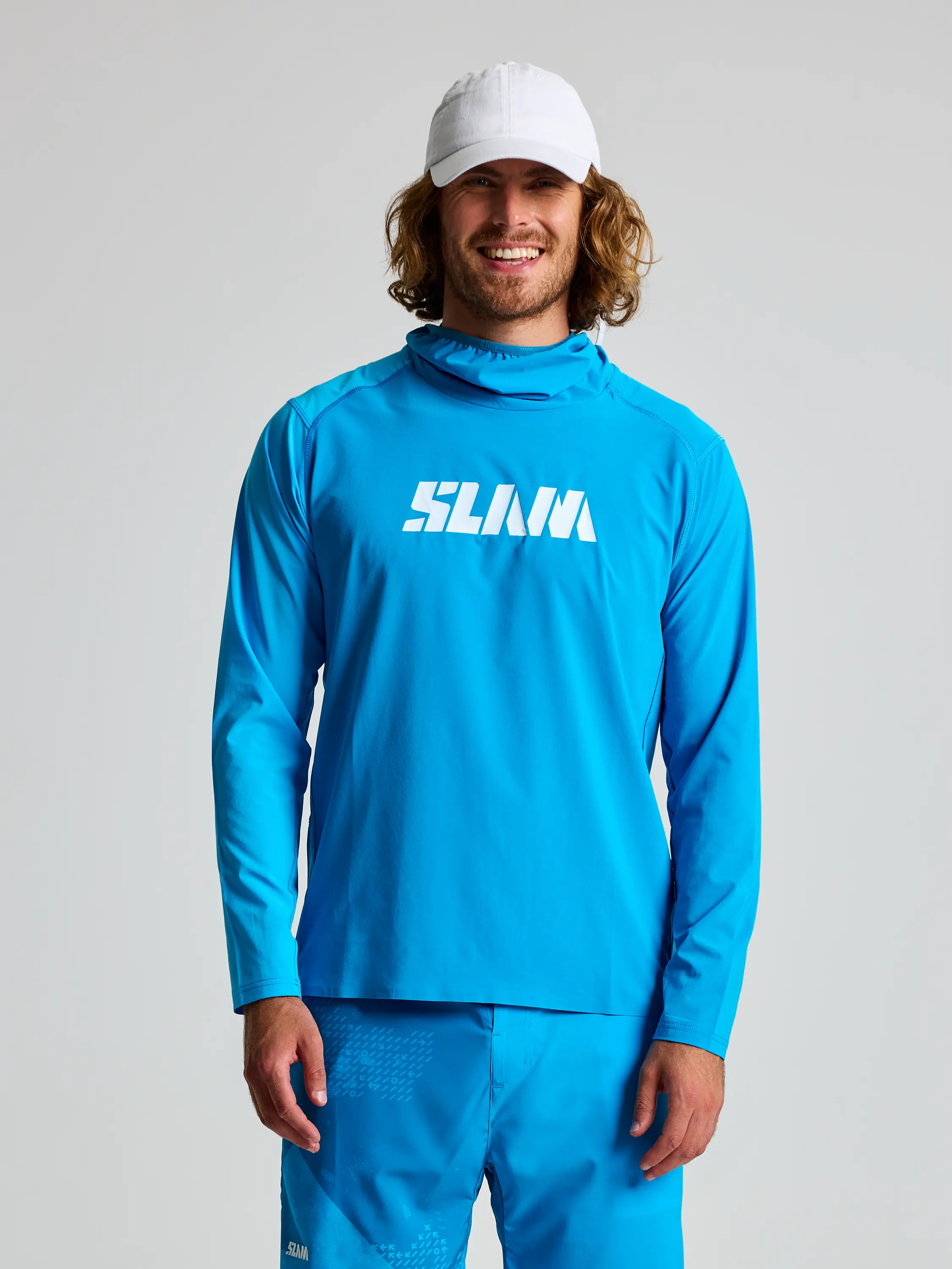 OD TECH HOODED T-SHIRT - GREEK BLUE / XS
