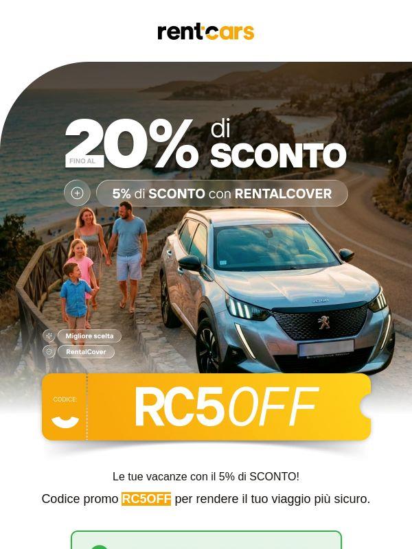 Fino al 20% di sconto + 5% per viaggiare senza pensieri 🛡️