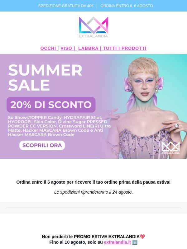 Promo estate: sconti fino al 20%! 🌟