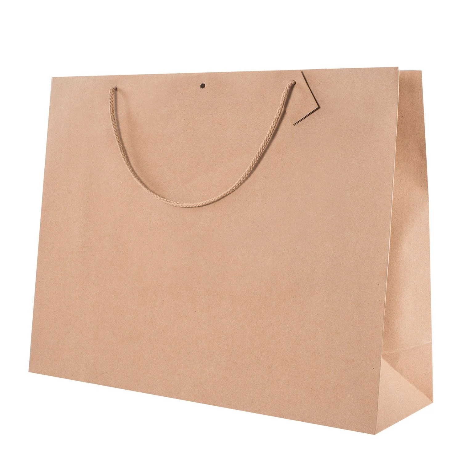 Image of Shopper Carta Kraft con Tag & Foro Avana