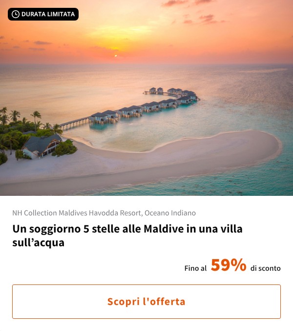 Un soggiorno 5 stelle alle Maldive in una villa sull%27acqua