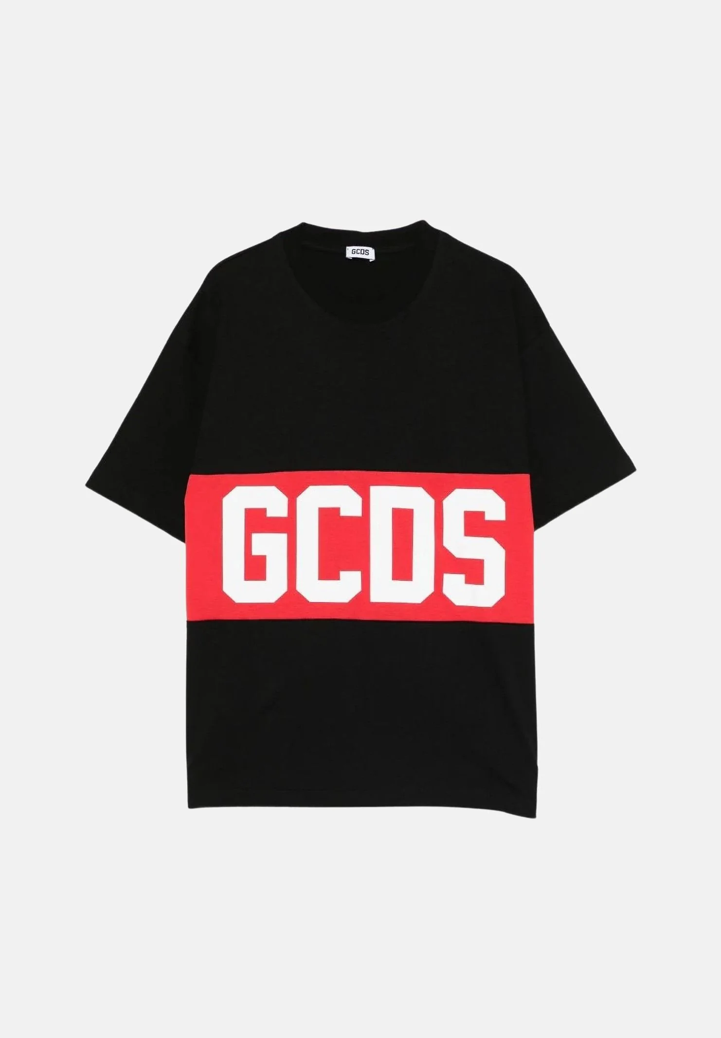Image of GCDS T-shirt band logo nero per donna, ragazzi e bambini con logo iconico