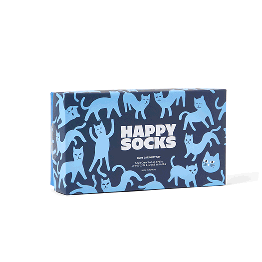 Set regalo di calzini Blue Cats in confezione da 3