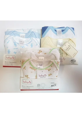 Set 4 Body neonato Babyvip manica lunga cotone caldo colori assortiti