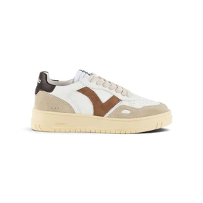 Sneakers Uomo Patchwork Bianca Cuoio | Victoria