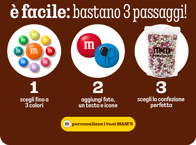 PERSONALIZZA I TUOI M&M'S