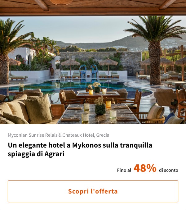 Un elegante hotel a Mykonos sulla tranquilla spiaggia di Agrari