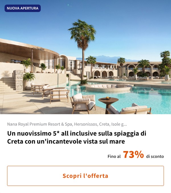 Un nuovissimo 5* all inclusive sulla spiaggia di Creta con un'incantevole vista sul mare