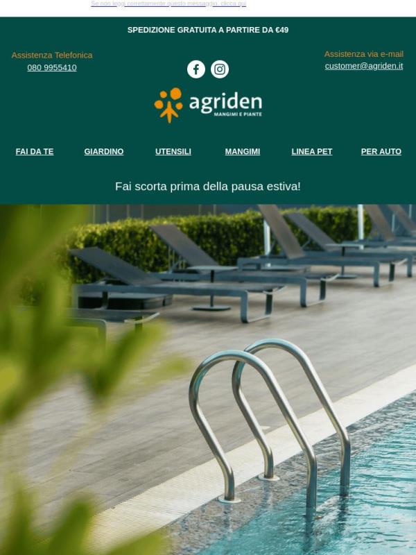 Prima della chiusura estiva, approfitta del 10% di sconto su Agriden!