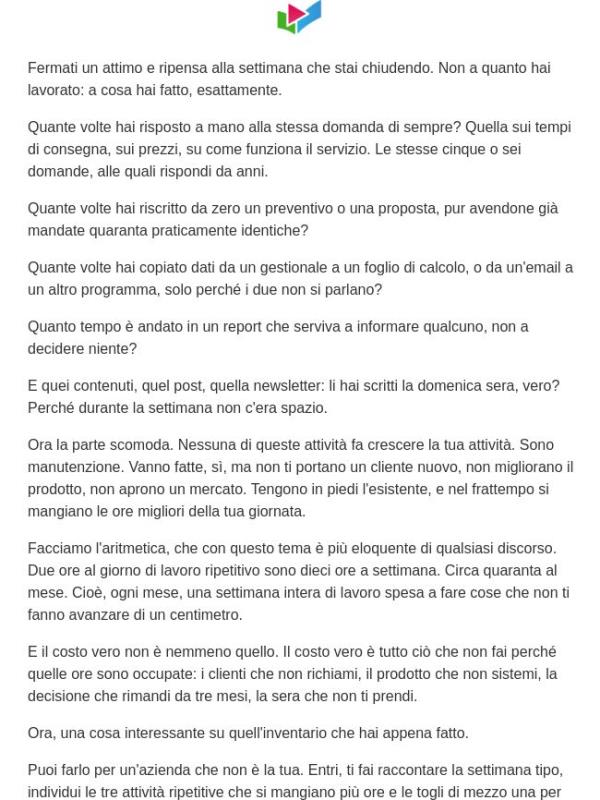 Quante ore hai buttato questa settimana?