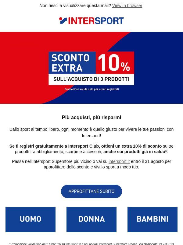 Extra 10% di sconto sui saldi