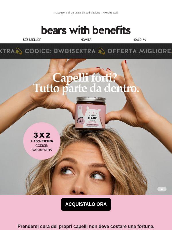Capelli perfetti, soli 0,32 € al giorno: 3x2 + 15% extra