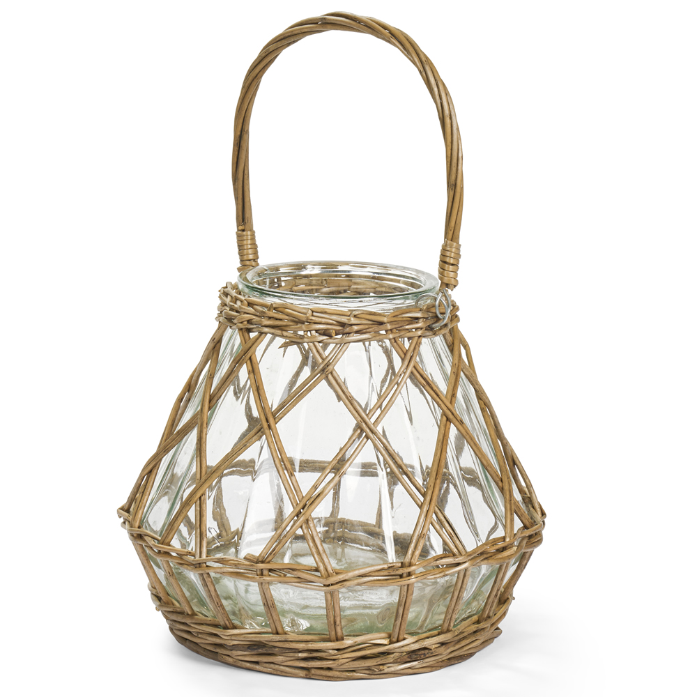 Image of VASO DI VETRO CON VIMINI LLG260207 NUVOLE DI STOFFA