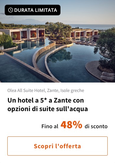 Un hotel a 5* a Zante con opzioni di suite sull'acqua