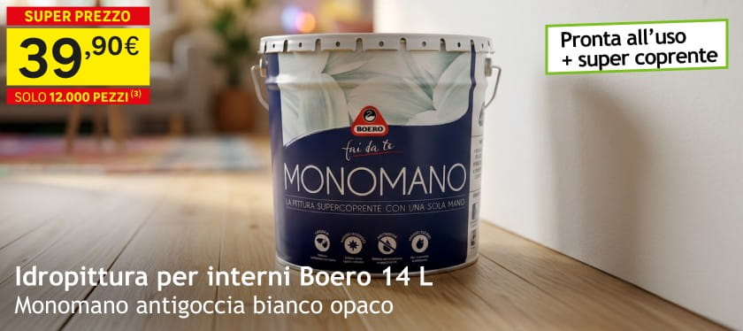 Idropittura per interni Boero 14 L 39,90 &euro; solo 12000 pezzi