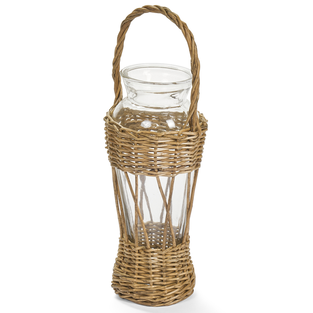 Image of VASO CON MANICO COPERTURA IN VIMINI 260210 NUVOLE DI STOFFA