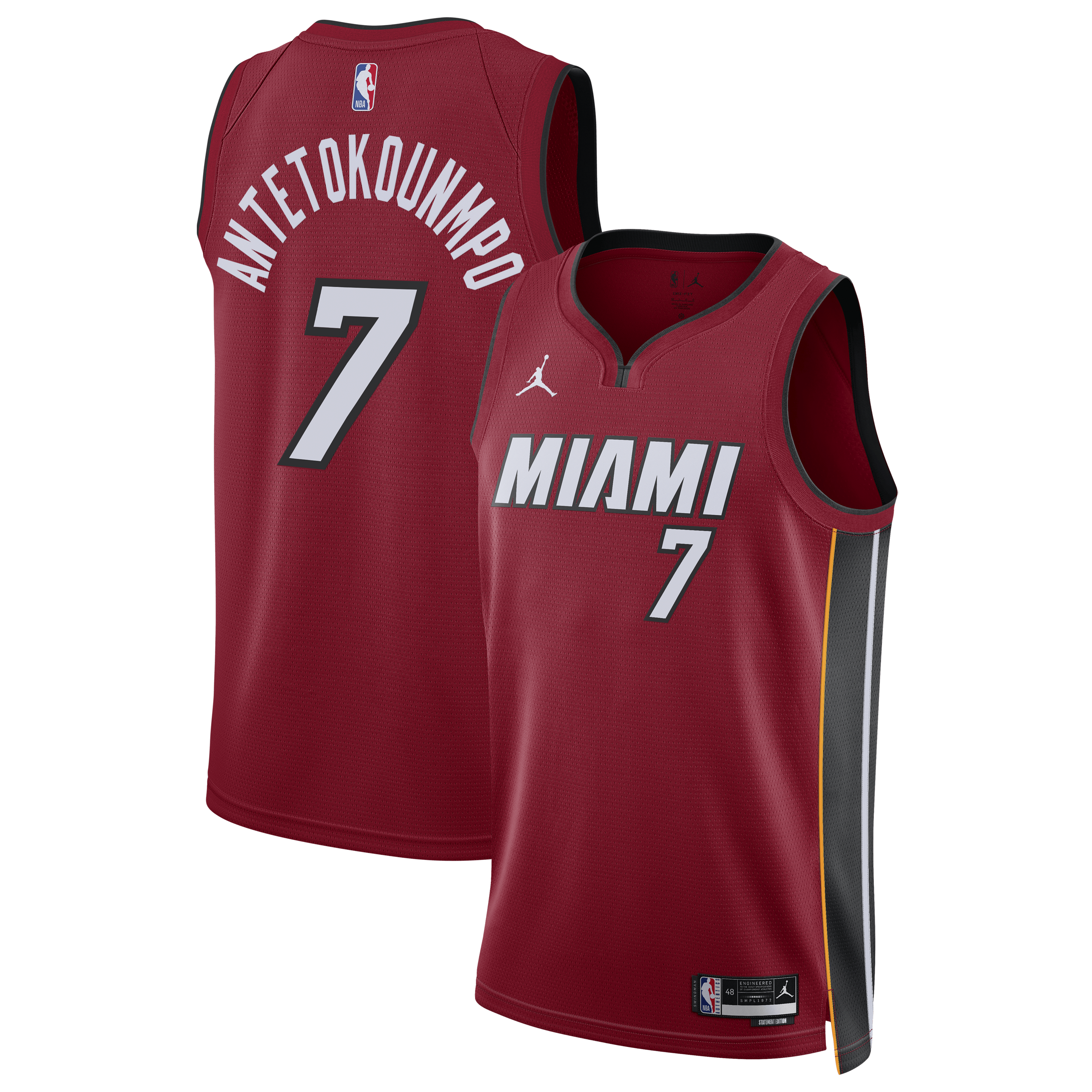 Maglia Miami Heat Jordan Brand Statement Edition Swingman - Rossa - Giannis Antetokounmpo - Unisex