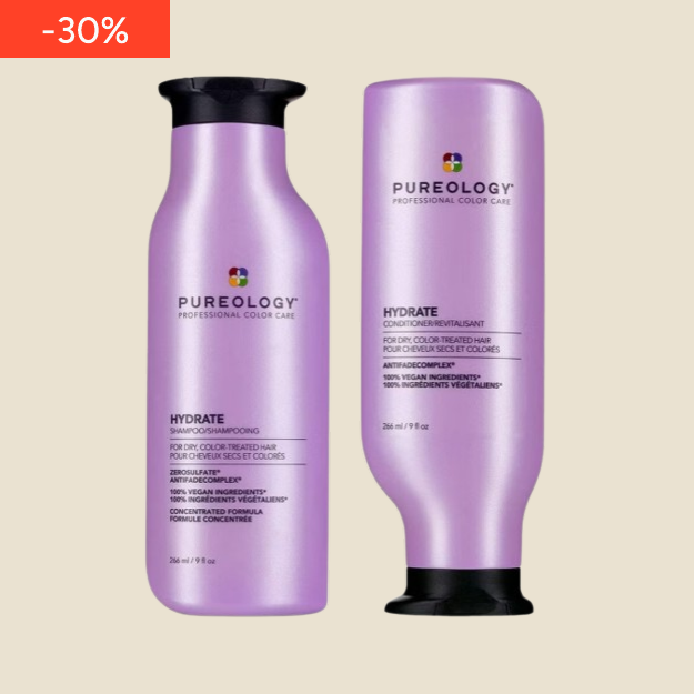 Pureology Hydrate Shampoo and Conditioner Moisturising Bundle for Dry Hair, Sulphate Free for a Gentle Cleanse