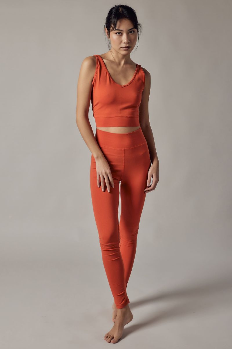 Set Active Leggings a Vita Alta + Top Sportivo Tomato