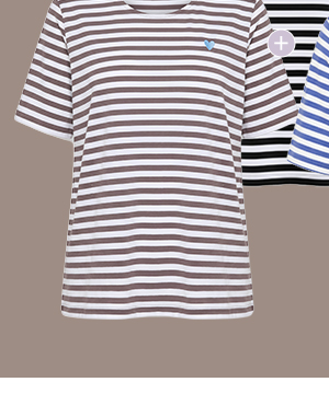 T-shirt oversize a righe, scollo tondo, mezze maniche
