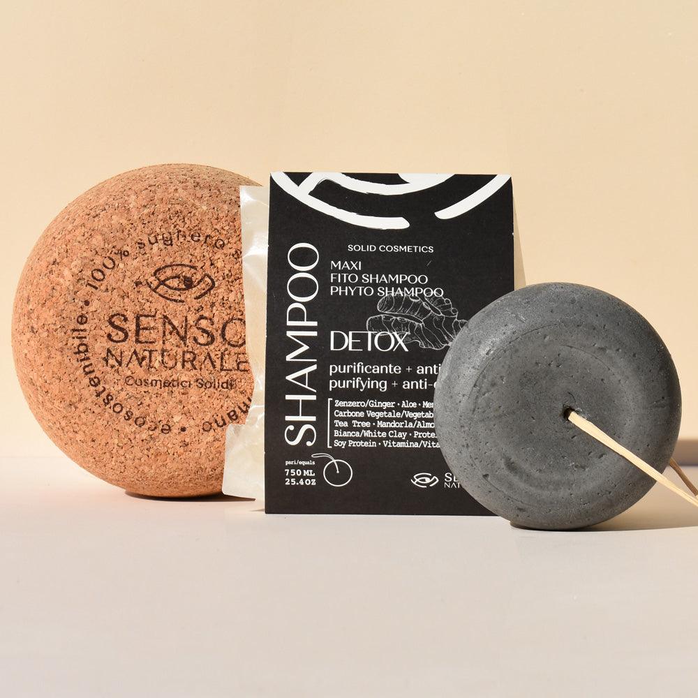 Image of Fito Shampoo Solido DETOX MAXI + Contenitore in Sughero