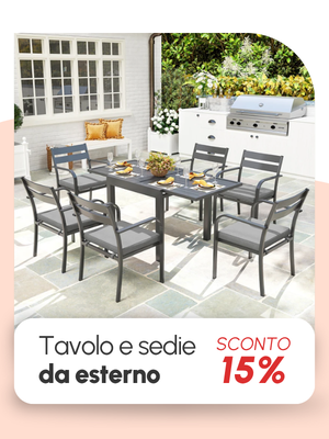 Set tavolo e 6 sedie da esterno