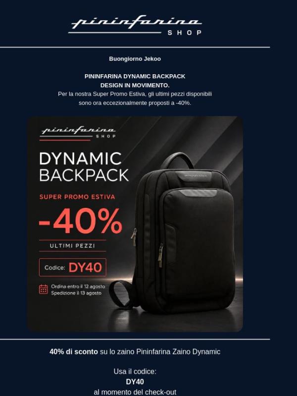 Zaino Pininfarina Dynamic. Ultimi pezzi a -40% di sconto