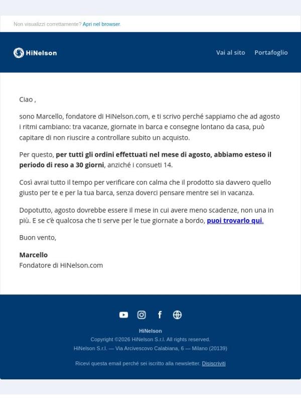 Acquisti ad agosto? Hai tempo fino a settembre per il reso