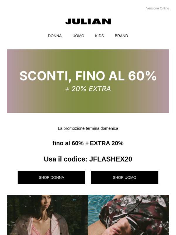 EXTRA 20% | Ultimo Weekend!