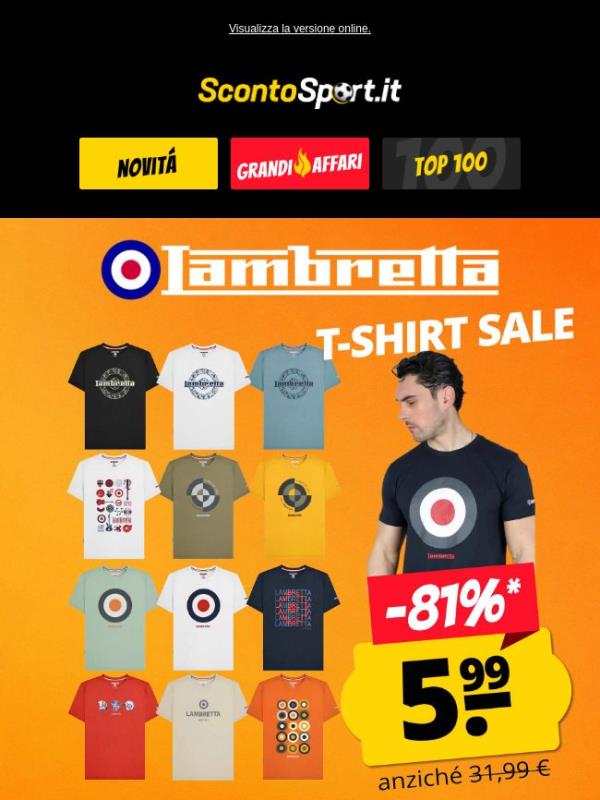 Ogni maglietta Lambretta a 5,99 € invece di 31,99 € 🤩