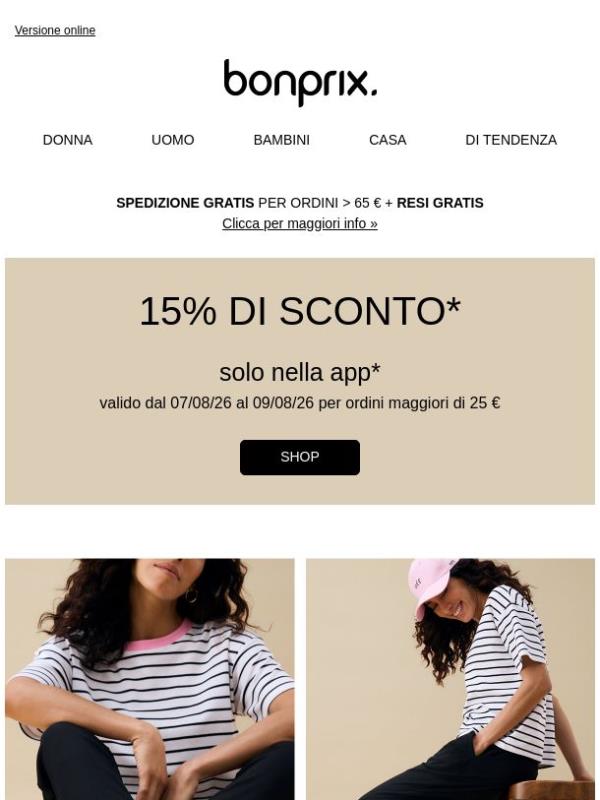 Risparmia il 15% sul tuo prossimo ordine!