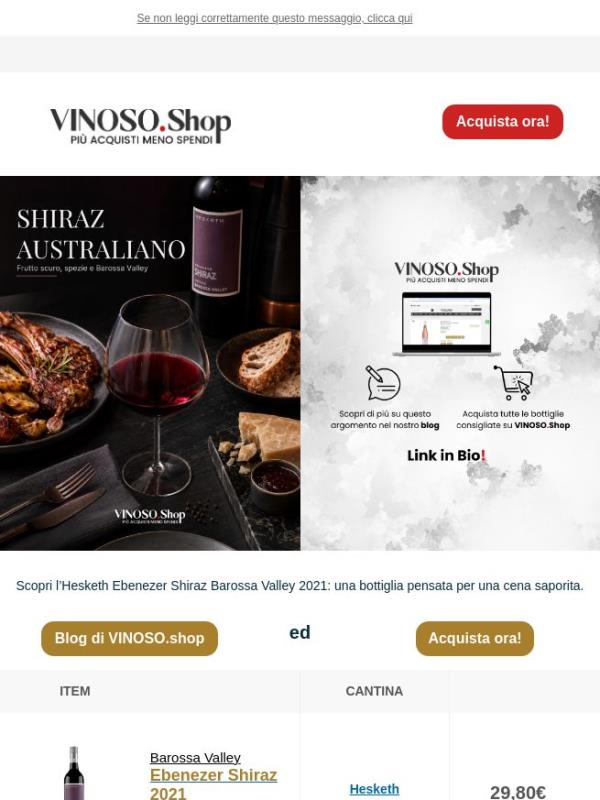 🍇 VINOSO | Lo Shiraz australiano è un rosso secco da uve Shiraz