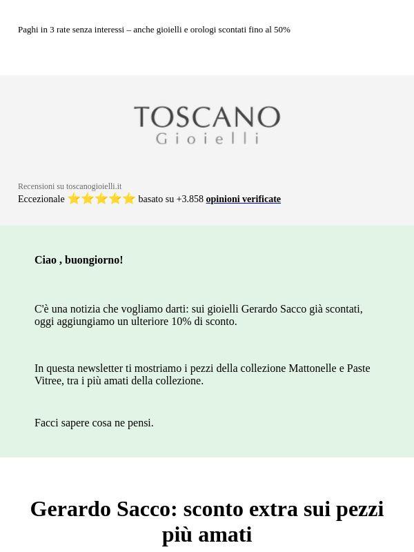 Extra 10% su Gerardo Sacco già in sconto: l'occasione del mese