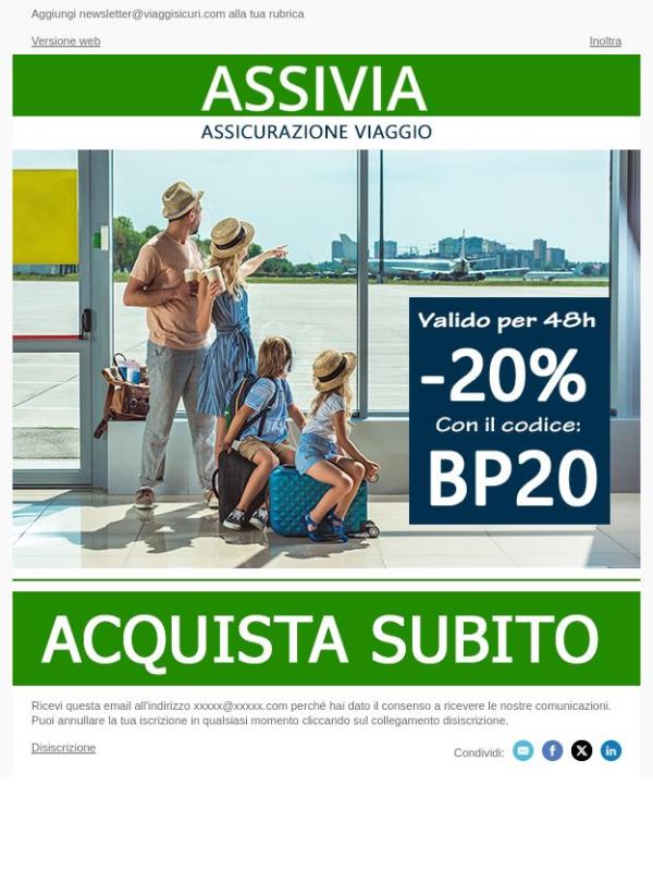 È tempo di weekend! - 20% su tutte le polizze
