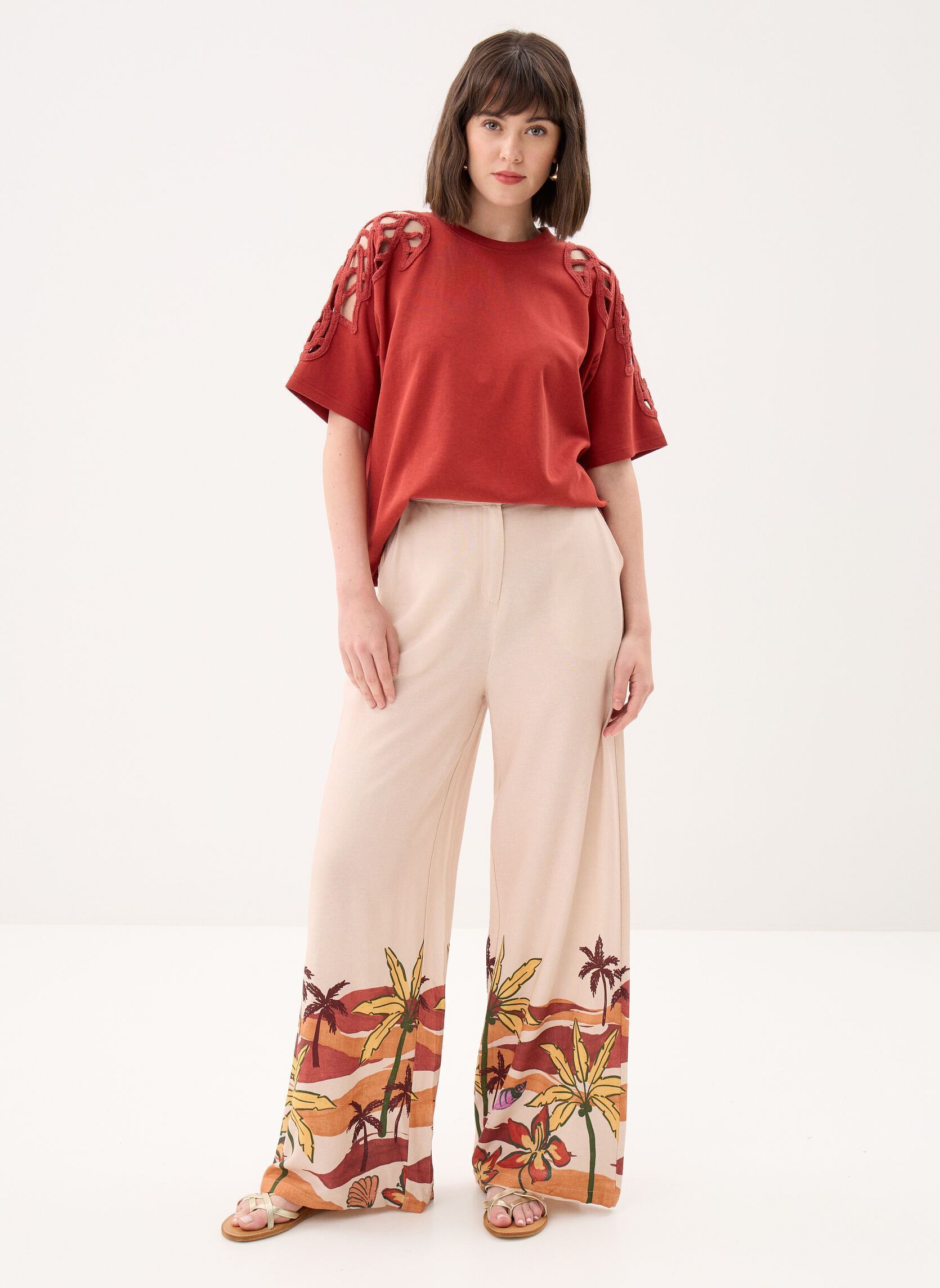 La Petite Etoile Pantaloni larghi Phila donna beige