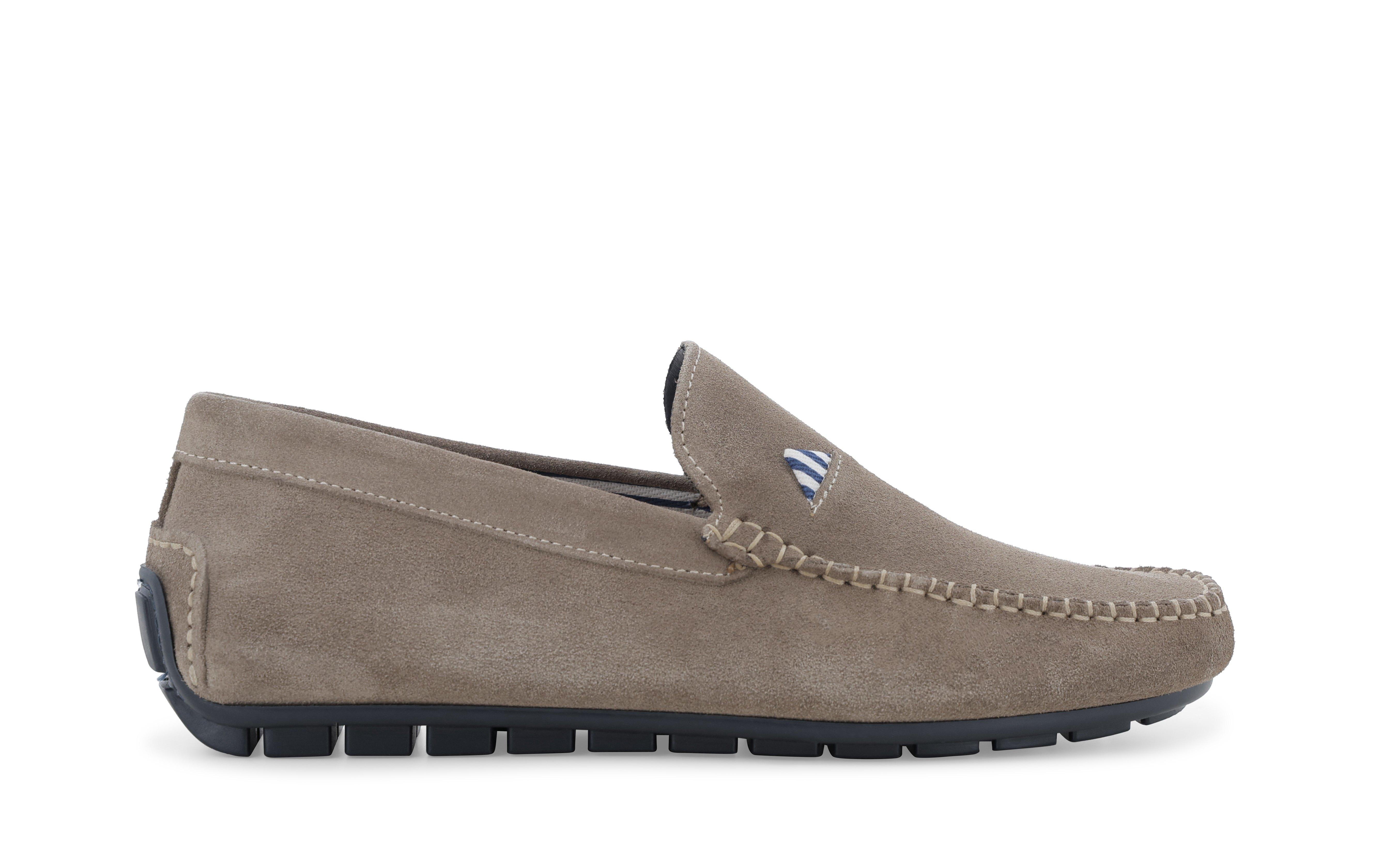 Mocassino slip-on estivo in camoscio tortora u16017q