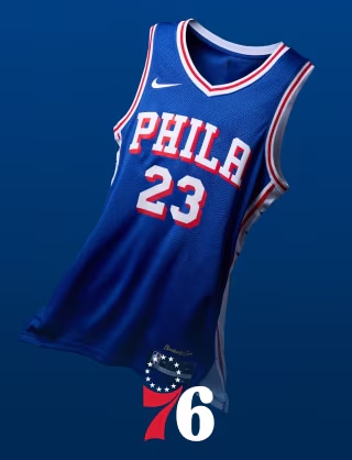 Blue LeBron James 76ers jersey