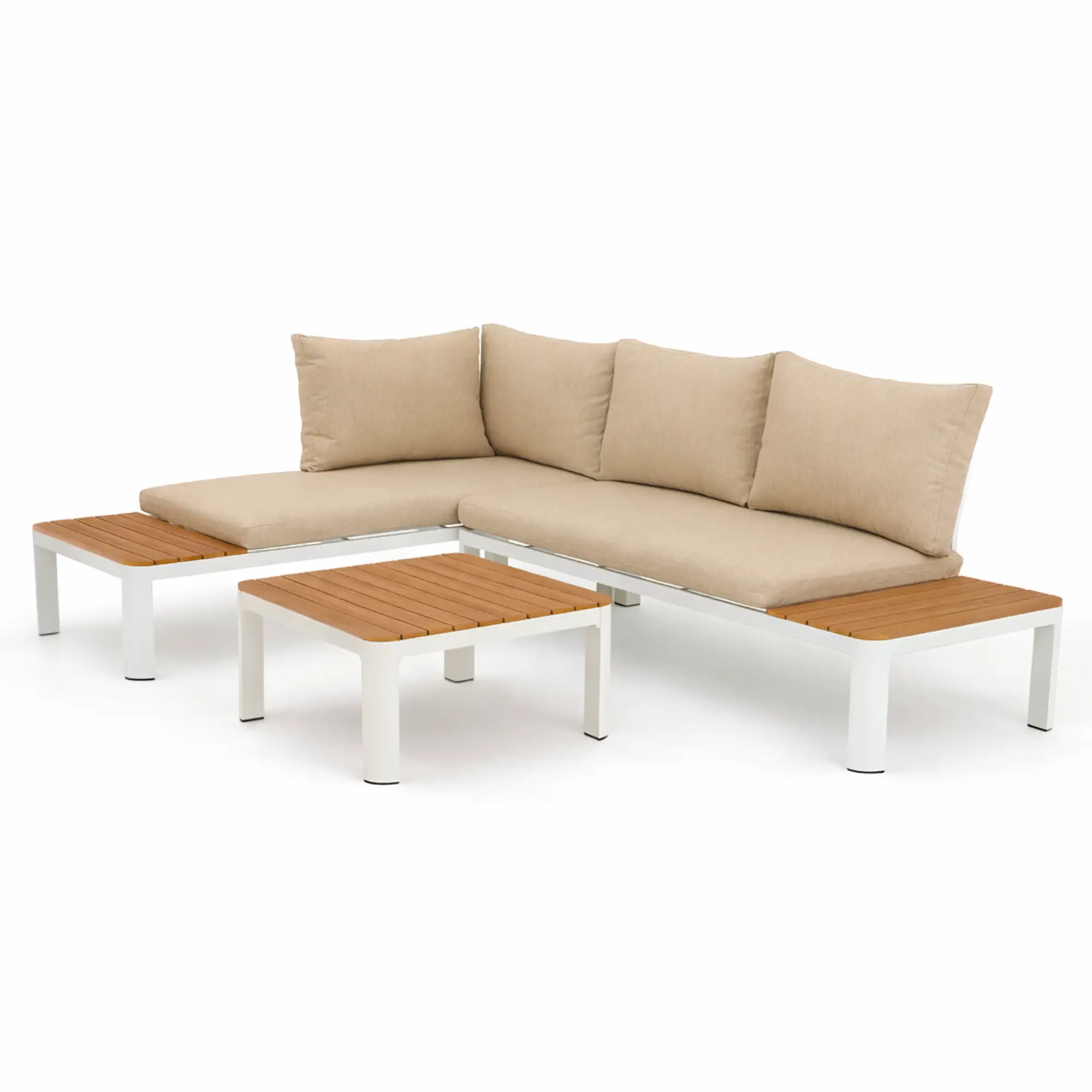 Salotto Angolare da Giardino Coral in Alluminio e Polywood