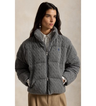 Giacca imbottita in lana e cashmere grigio