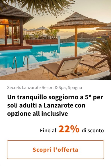 Un tranquillo soggiorno a 5* per soli adulti a Lanzarote con opzione all inclusive