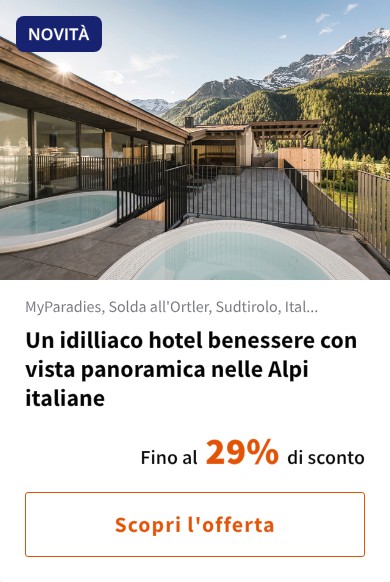 Un idilliaco hotel benessere con vista panoramica nelle Alpi italiane