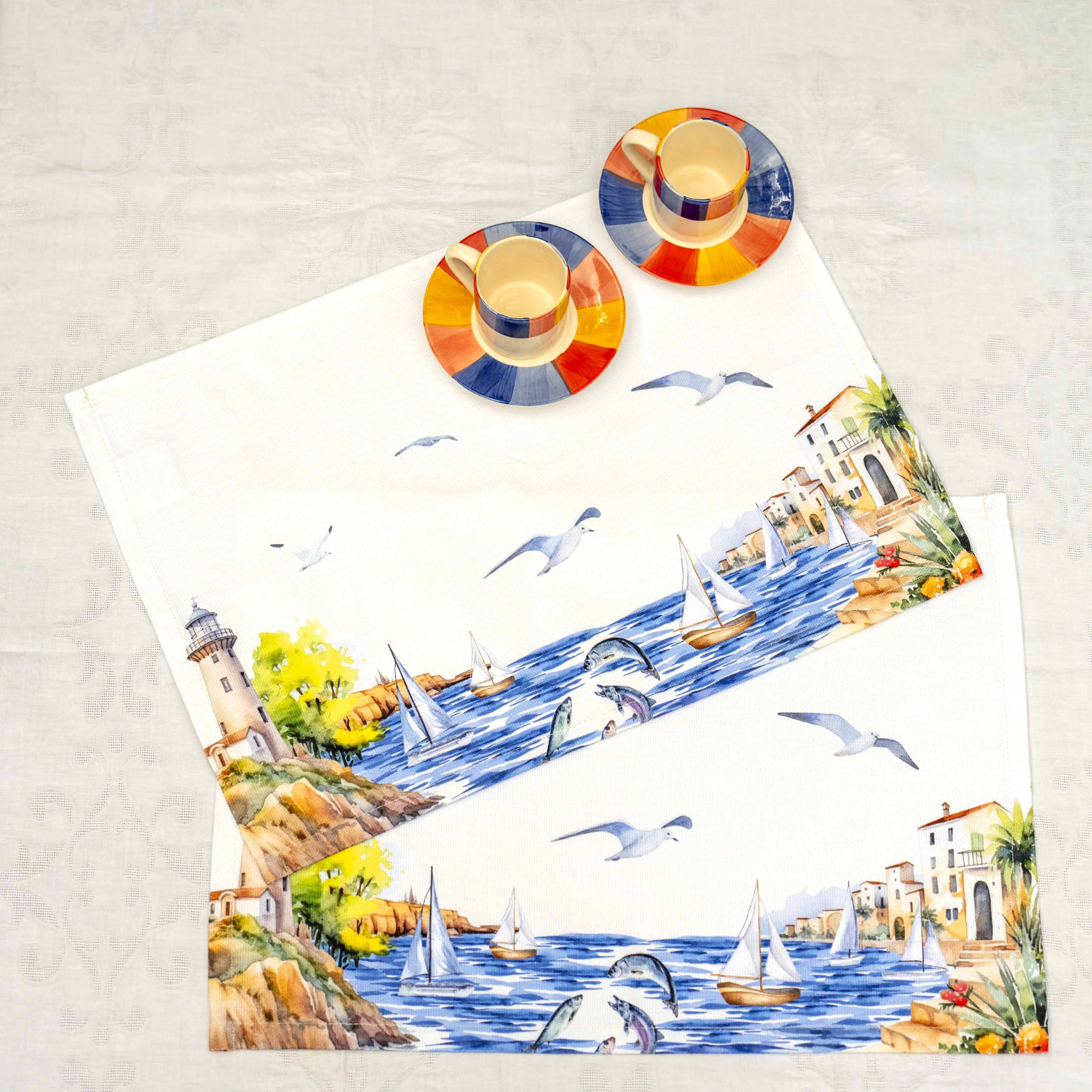 Image of Set 2 Americani in Puro <br>Cotone - <b>Borgo Marino