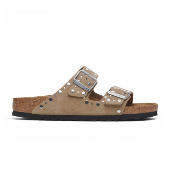 Sandali in pelle Arizona Rivets (vestibilità regolare) color tortora