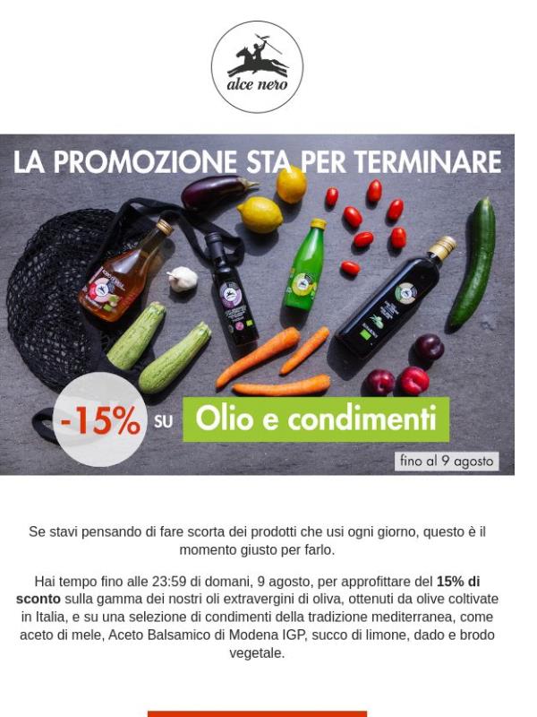 Domani termina la promozione su olio e condimenti