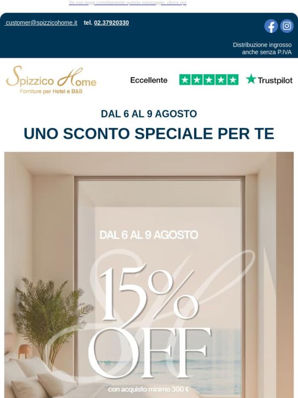 Ultime ore per I vantaggi di Agosto ✨🌊 Scopri lo sconto riservato a te✨