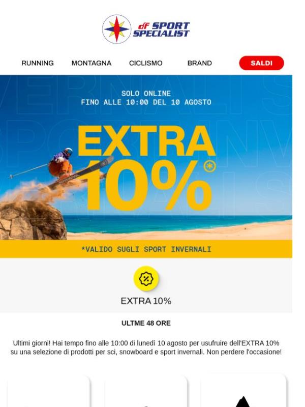 Extra 10% sport invernali ⛷️