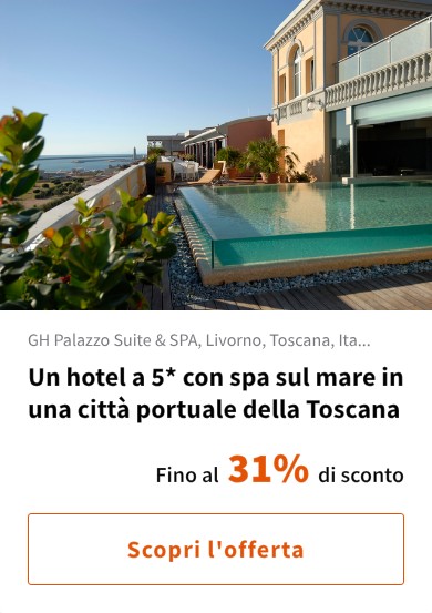 Un hotel a 5* con spa sul mare in una città portuale della Toscana