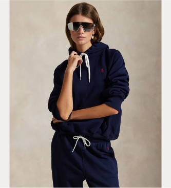 Felpa in pile blu navy a vestibilità aderente